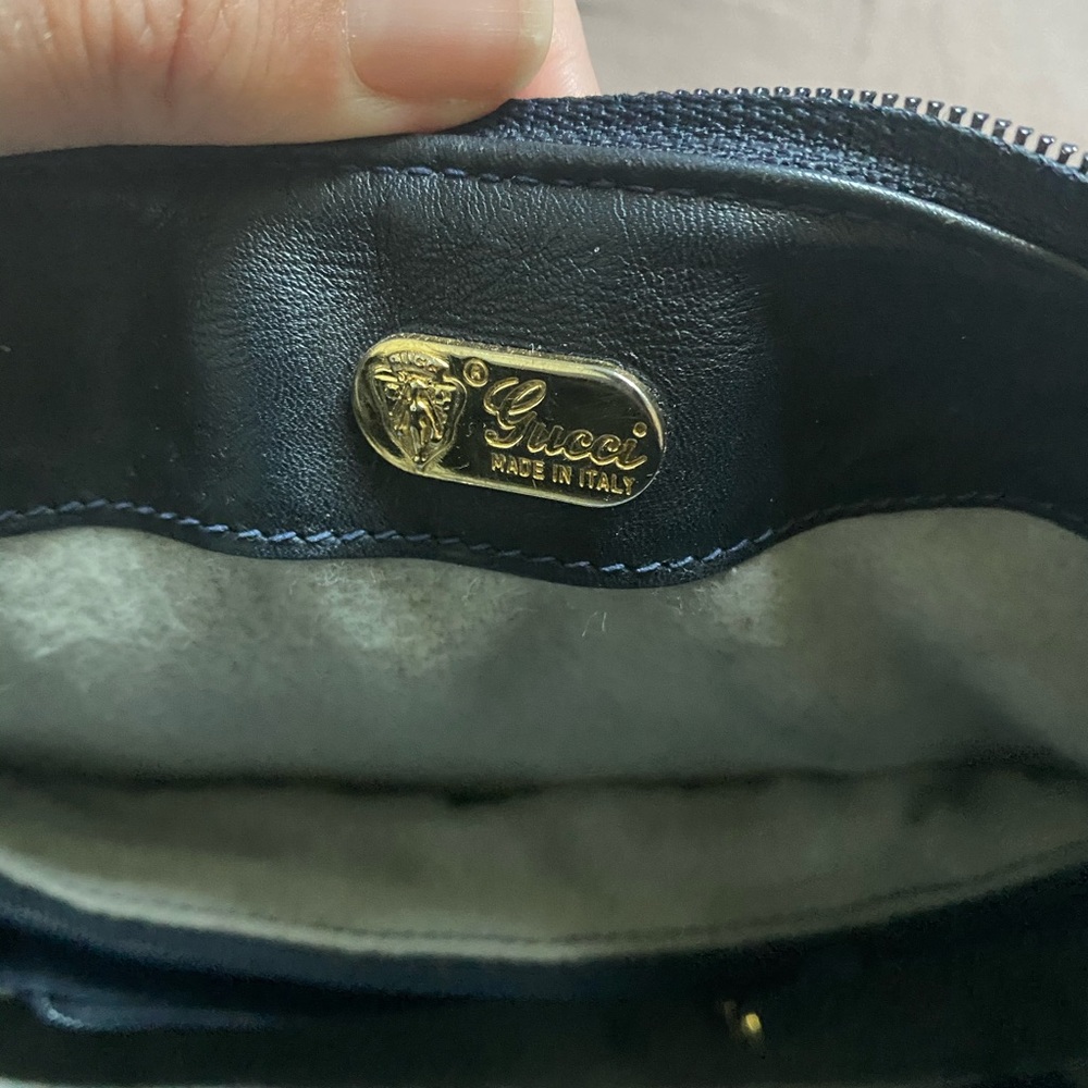 Authentic 80’s Vintage GUCCI Micro GG Bag in Navy - Picture 7 of 16